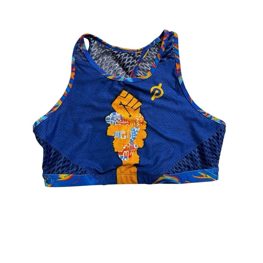WITH x Peloton Temi Coker BHM 2020 High Waist Capri & Bra Set Blue Womens Large